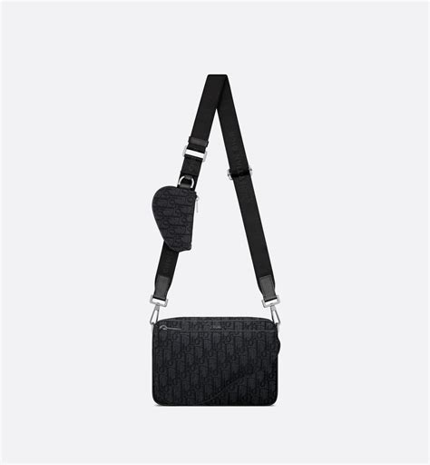 Saddle Triple Pouch Black Dior Gravity Leather and Black 